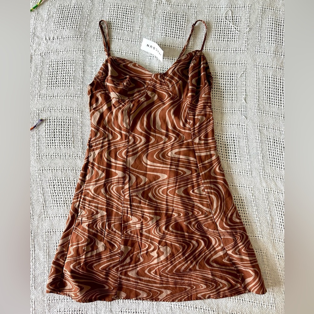 Brown Pacsun Mini Dress with Pattern